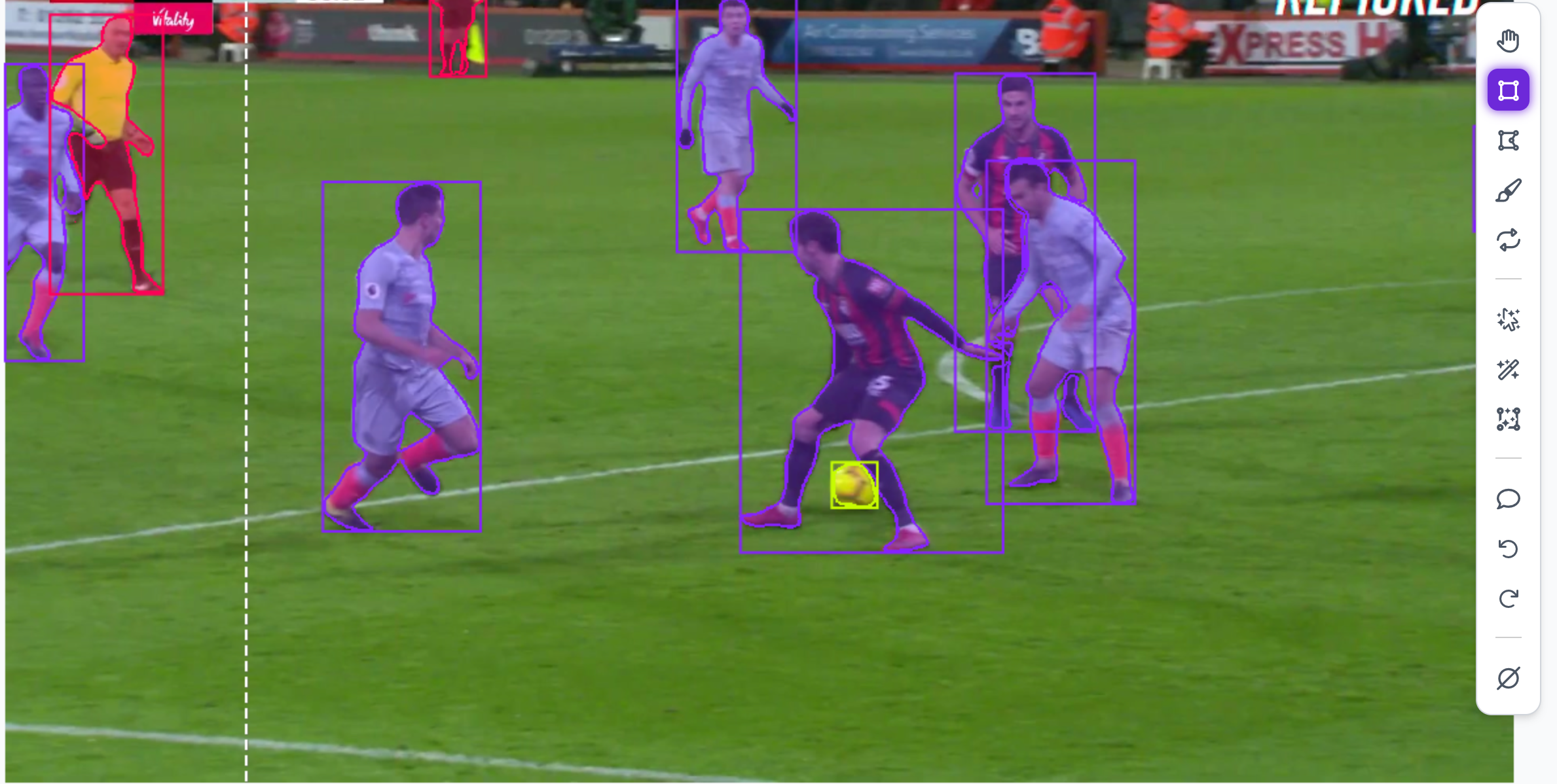 Football scenes showing varied lighting